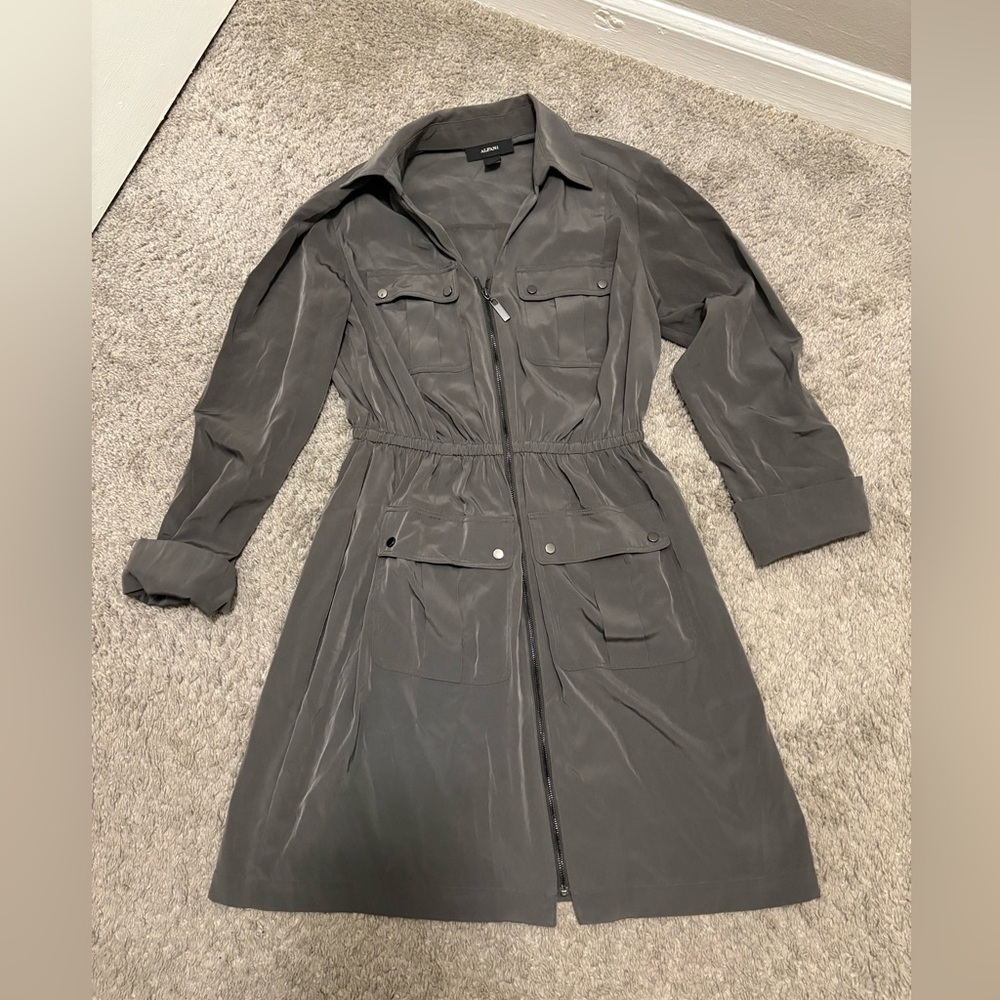 Alfani Charcoal Long-Sleeve Dress olive green